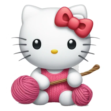 Hello Kitty holding a yarn ball sticker