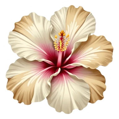 white and beige hibiscus flower  sticker