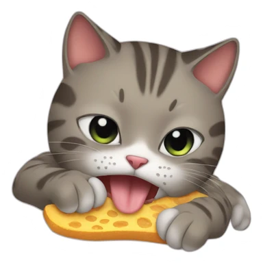 CAT EAT FOOT sticker