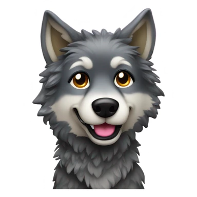 Wolf dog with black and rainbow glitter fur sticker