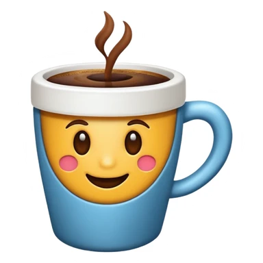 Um emoji de xícara de café, no modelo emoji da apple  sticker