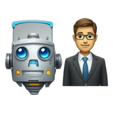 a friendly robot an accountant sticker