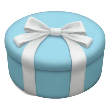 Baby blue round ottoman with a white bow on it sticker