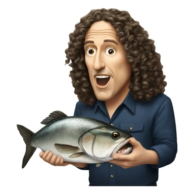 Weird Al eating fish sticker