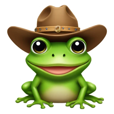 Frog wearing a cowboy hat sticker