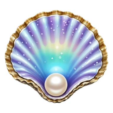 Glitter Oyster with Pearl  sticker