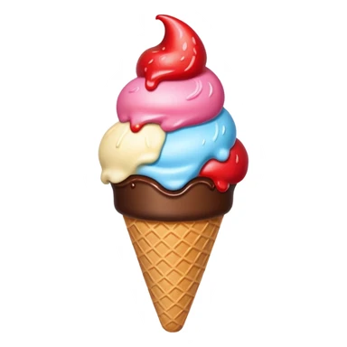 3 scoops ice cream cone sticker