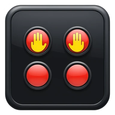 switch on button in black sticker