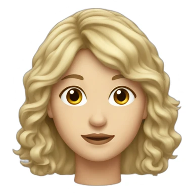 Caucasian woman with long wavy hair with bangs sticker