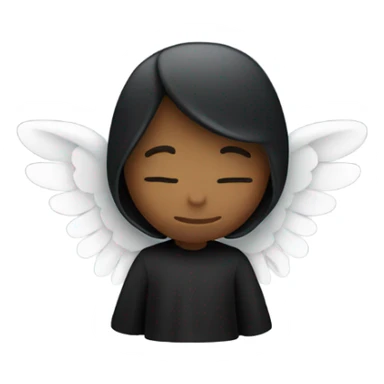 angel in black clothes with hidden face  sticker