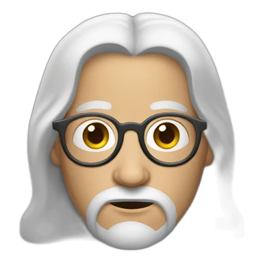 Jesus with round eye glasses with Balding grey hair  sticker