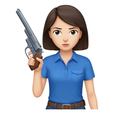 A pretty badass brunette girl who is about to kill herself witha gun sticker