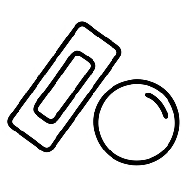 simple outline of a chewing gum stick and a bubble gum sticker