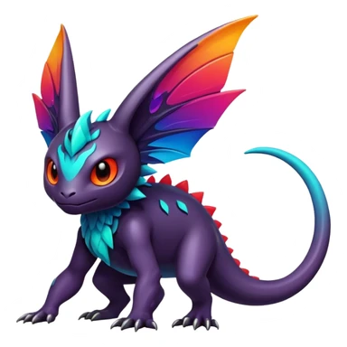 Randomly-colored dark colorful Fakémon-creature sticker