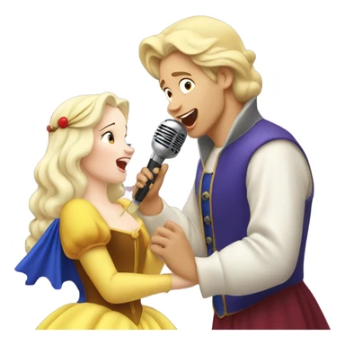 Blonde Snow White singing to possum  sticker