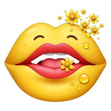 Lips blowing glowing pollen sticker