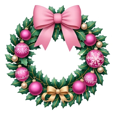 Christmas wreath pink sticker