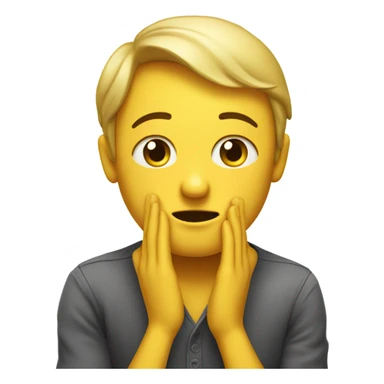 yellow emoji with weary face and hands up like he’s saying please save us  sticker