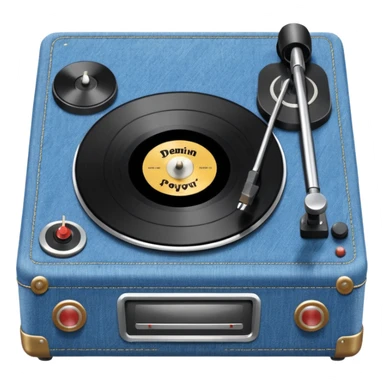 Denim record player sticker