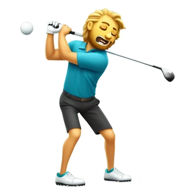 León haciendo swing golf sticker