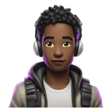 Neon young white pubg gamer sticker