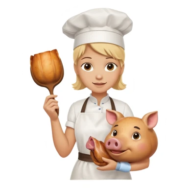 blonde cook pig no hat sticker