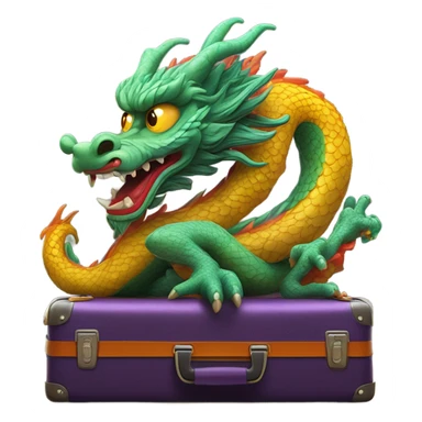 Chinese dragon on luggage belt sticker