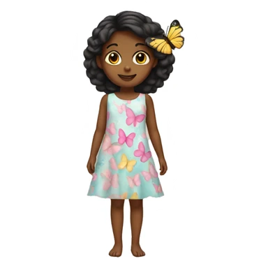 girl wearing butterfly dress sticker