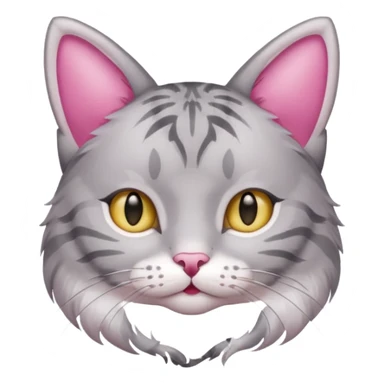 grey tabby cat: pink ears  sticker