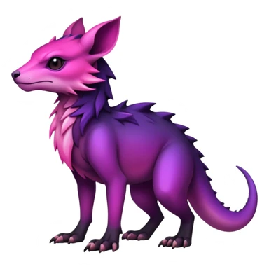 Cool Edgy Black-pink-purple-gradient badass Fionbri-Vernid-animal-creature full bodyd sticker