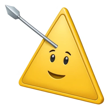 Hace una imagen con un triángulo amarillo y que adentro tenga una flecha apuntando a la izquierda sticker