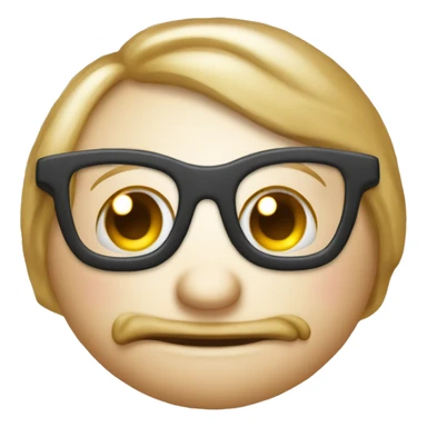 Ein lustiges Emoji mit Brille und einem Buch sticker