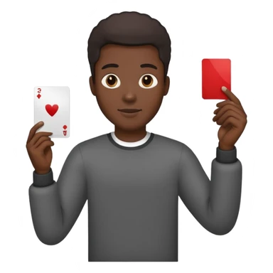black man holding a card up in one hand sticker