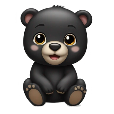 Cute black bear  sticker