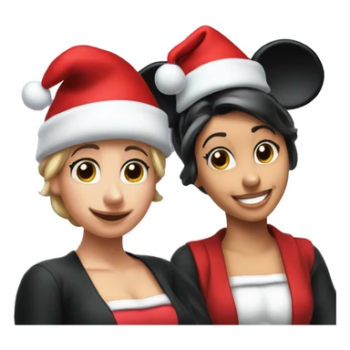 Minnie mouse with Santa hat sticker