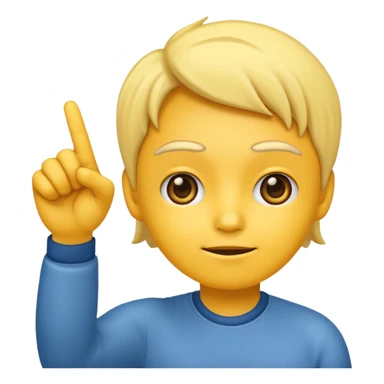 a yayayoyo style face and hand emoji pointing to question and answer  sticker