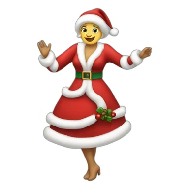 mrs. Santa dancing full body sticker