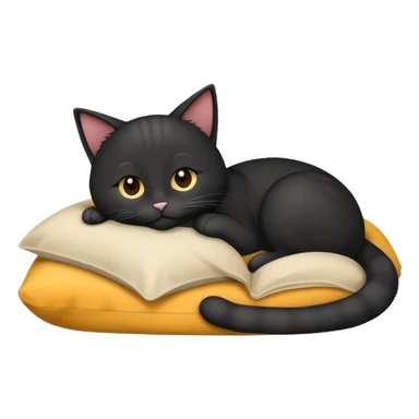 Um gato preto,dormindo em cima de uma,coberta sticker