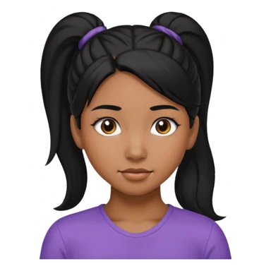 Black Hair Girl with ponytale sticker