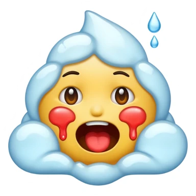 ice emoji, hot , vomit , crying emoji and happy sticker