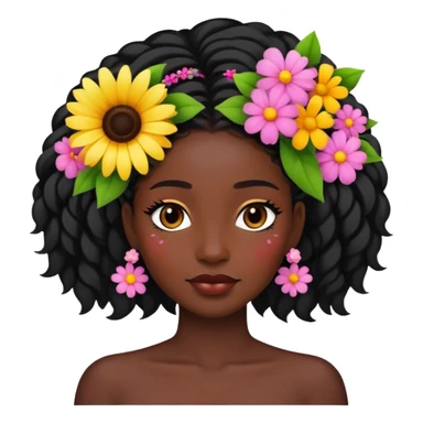 Black Lively with flowers sticker