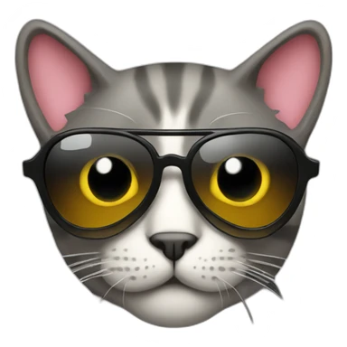 cool cat with heart shades sticker