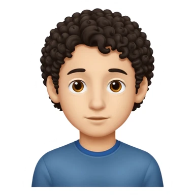 Emoji of a curly dark haired young boy big nose sticker