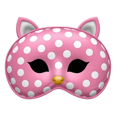 Pink sleeping mask with white polka dots sticker