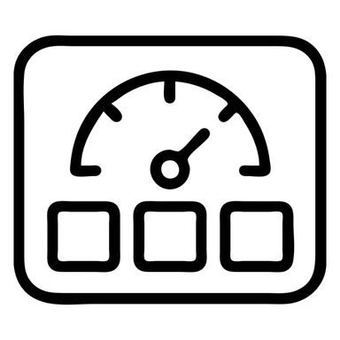 dashboard icon, outlined style, minimal and geometric, black lines, no fill sticker