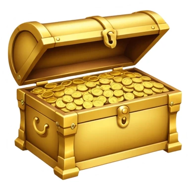 generate a image golden chest image filled with gold coins sticker