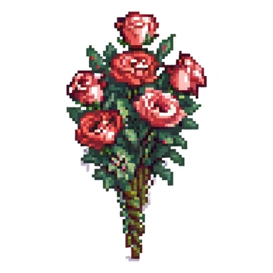 pastel pink colored rose bouquet sticker