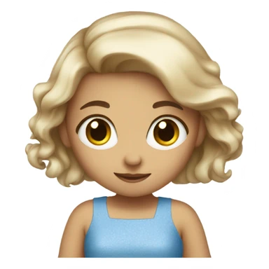 Cute girl in blue dress sticker