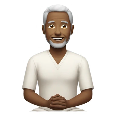 smiling mature male portrait meditating sticker