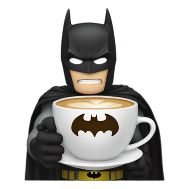 batman with a cup of cofee sticker